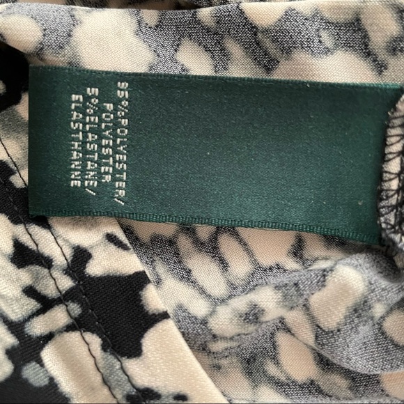 Lauren Ralph Lauren Dress Abstract Print Size 4 Black Off White Grey Str… - Picture 5 of 9